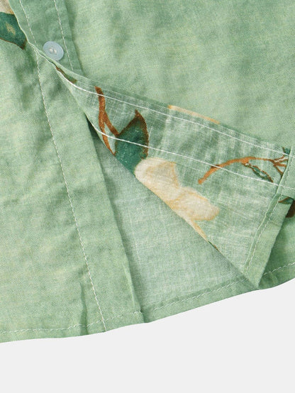Kurzarmhemd – Umlegekragen – geblümt – Hemd mit Knöpfen – Herrenhemden-Chaps Herrenmode