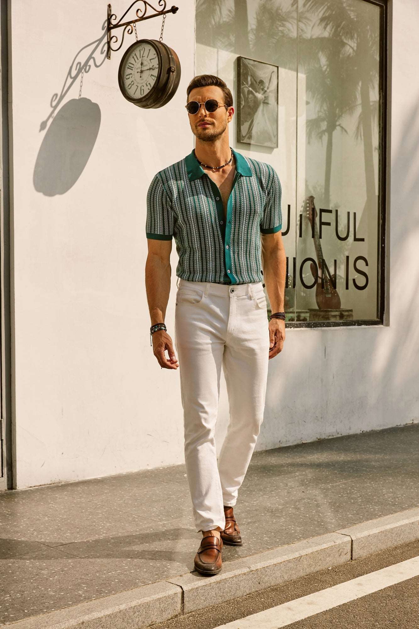Kurzarmhemd | Vintage | Gestreift | Kragenhemd | Herrenhemden-Chaps Herrenmode