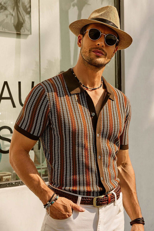 Kurzarmhemd | Vintage | Gestreift | Kragenhemd | Herrenhemden-Chaps Herrenmode