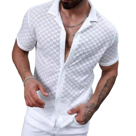Kurzarmhemd | Weiß | Sommer | Hemd mit Knöpfen | Herrenhemden-Chaps Herrenmode