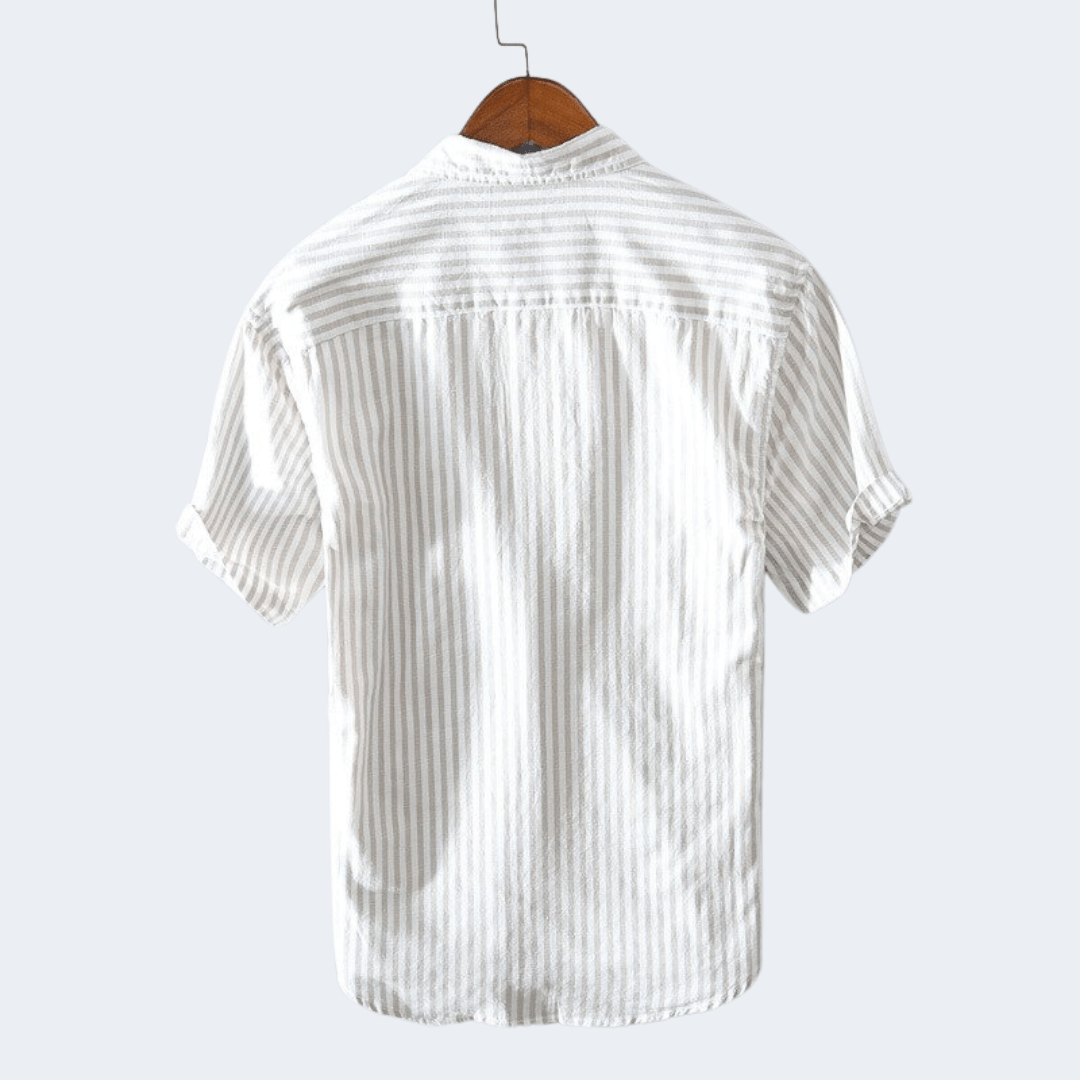 Kurzarmhemd – gestreift – mit Kragen – geknöpft – Herrenhemd-Chaps Herrenmode