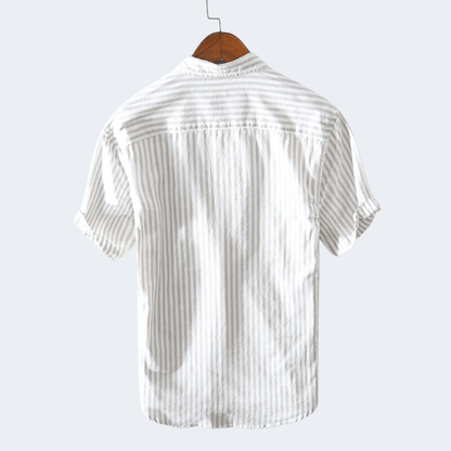 Kurzarmhemd – gestreift – mit Kragen – geknöpft – Herrenhemd-Chaps Herrenmode