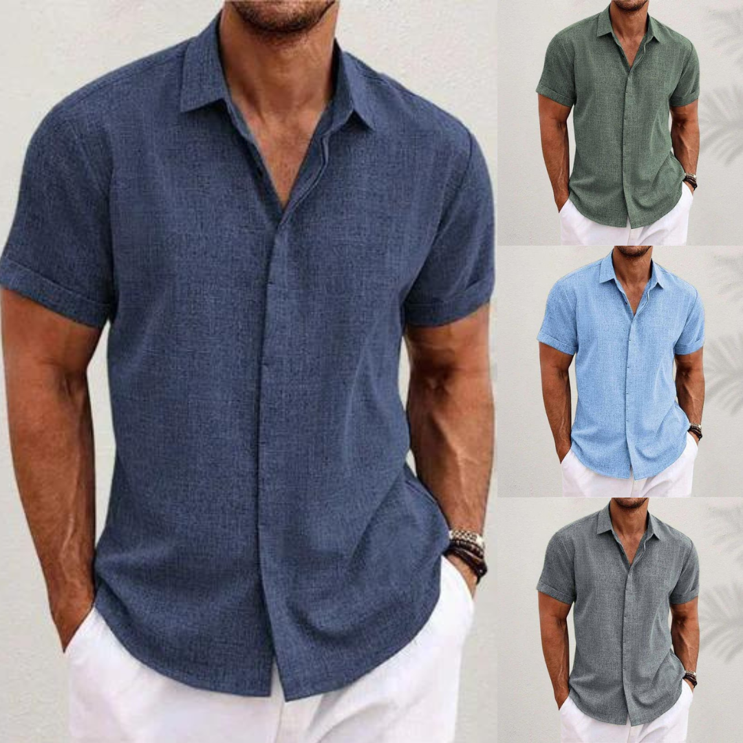Kurzarmhemd – leicht – mit Kragen – geknöpft – Herrenbekleidung-Chaps Herrenmode