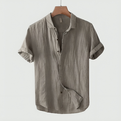 Kurzarmhemd – locker geschnitten – leicht – Button-down-Hemd – Herrenhemden-Grau-S-Chaps Herrenmode