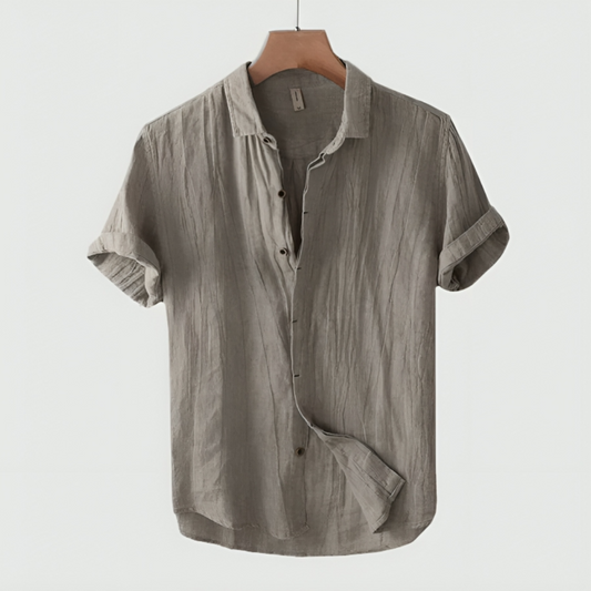 Kurzarmhemd – locker geschnitten – leicht – Button-down-Hemd – Herrenhemden-Grau-S-Chaps Herrenmode