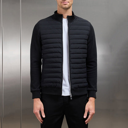 Langarm-Gilet | Reißverschluss | Gefüttert | Sommerjacke | Herrenjacke-Schwarz-M-Chaps Herrenmode