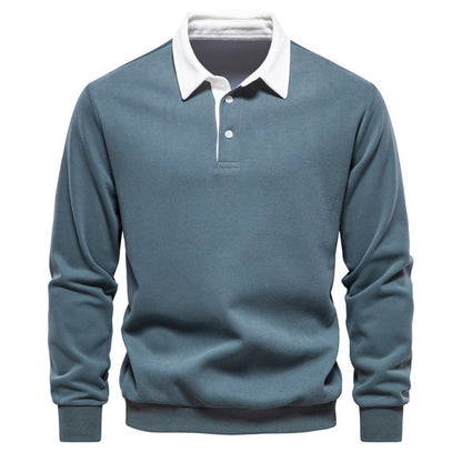 Langarm-Polo | Freizeit | Halbgeknöpft | Pullover-Polo | Herrenbekleidung-Grün-S-Chaps Herrenmode