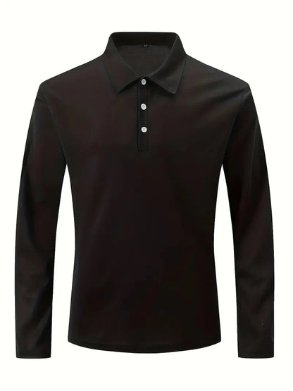 Langarm-Polohemd – Atmungsaktiv – Halbgeknöpft – Polohemd – Herrenhemden-Chaps Herrenmode