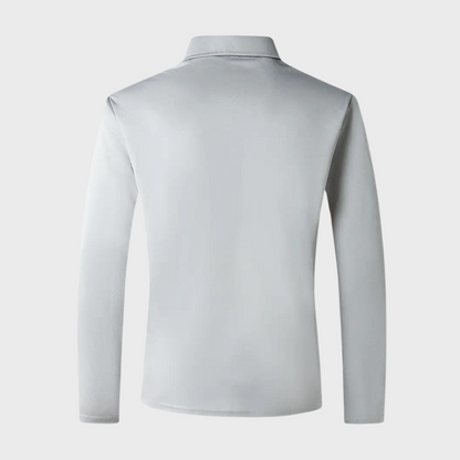 Langarm-Polohemd – halbe Knopfleiste – Umlegekragen – Langarmhemd – Herrenhemden-Chaps Herrenmode