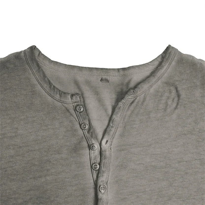 Langarm-T-Shirt – Halbknopfleiste – Pullover – Henley-Shirt – Herrenhemd-Chaps Herrenmode