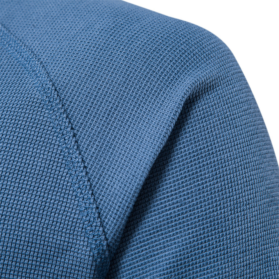 Langarm-T-Shirt - Schlichtes Langarmhemd mit Viertelknopf für Männer-Chaps Herrenmode
