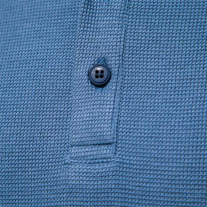 Langarm-T-Shirt - Schlichtes Langarmhemd mit Viertelknopf für Männer-Chaps Herrenmode