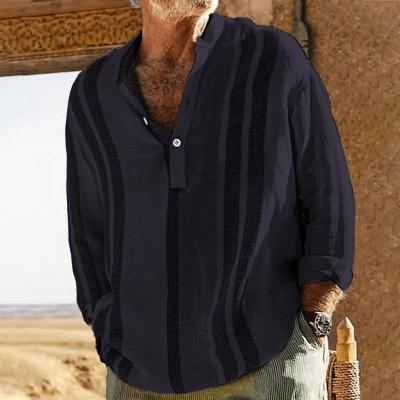 Langarmhemd | Knopfleiste | Lockere Passform | Freizeithemd | Herrenhemden-Blau-S-Chaps Herrenmode