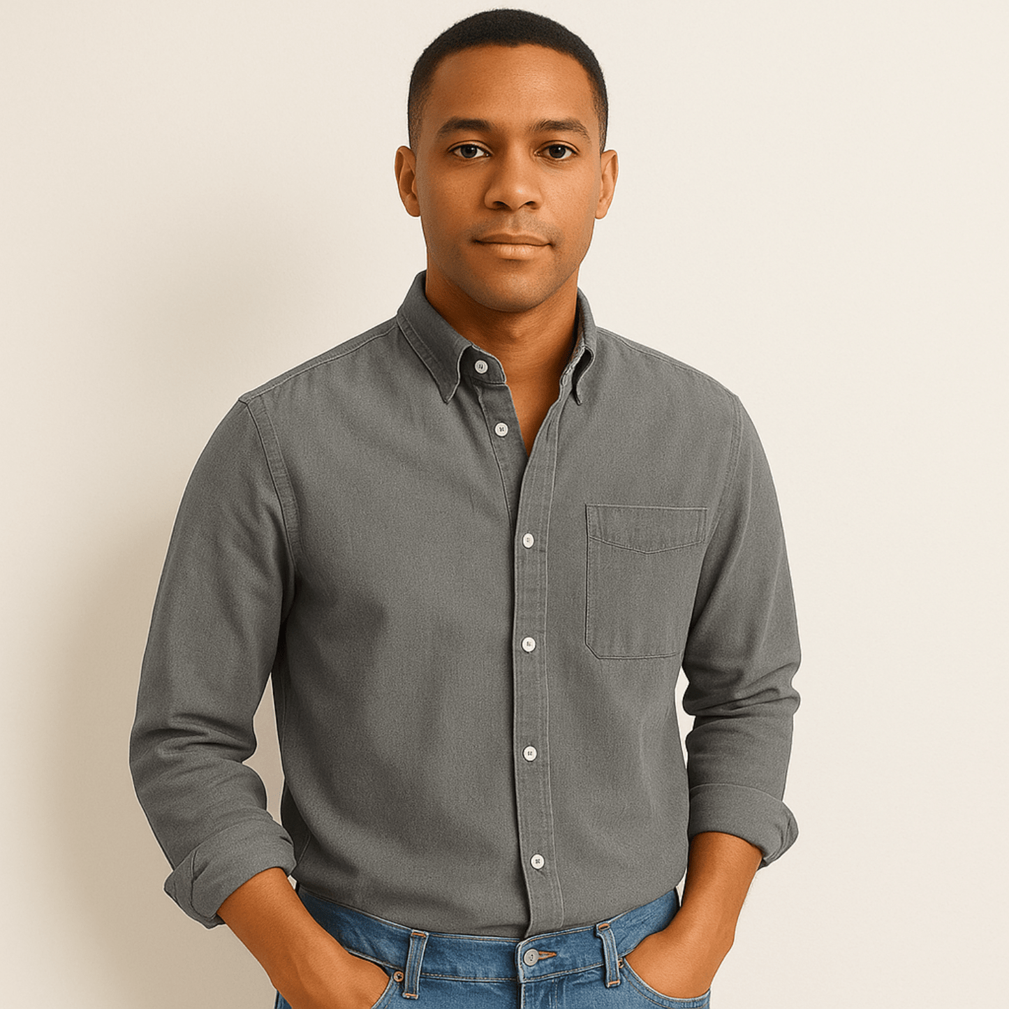 Langarmhemd | Regular Fit | Hemd mit Kragen | Hemd mit Knopfleiste | Herrenhemd-Chaps Herrenmode