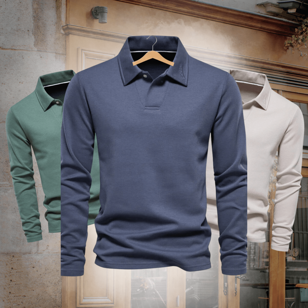 Langärmliges Poloshirt – Klassisches Poloshirt mit Kragen für Männer-Chaps Herrenmode