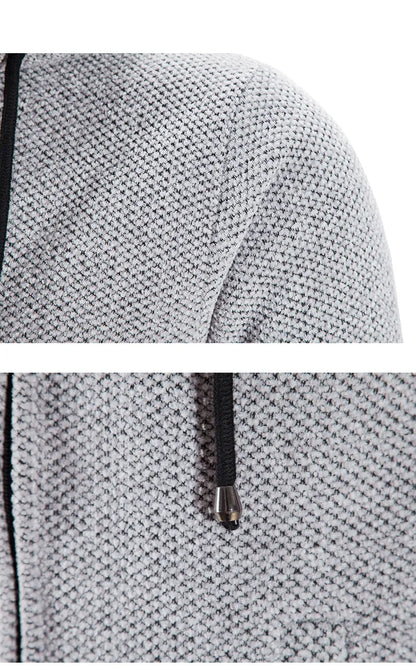 Lange Strickjacke - Herren Kapuzen-Zip-Up - Strickjacke-Chaps Herrenmode