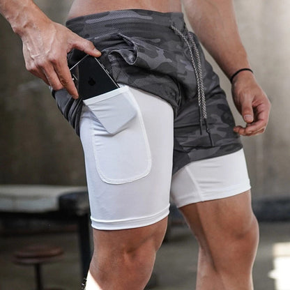 Laufshorts – Schnell trocknend – Kordelzug – 2-in-1-Shorts – Fitnessshorts für Männer-Chaps Herrenmode