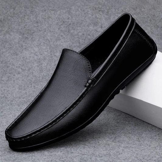 Leder Slipper - Slipper - Bequem - Mokassin - Herrenschuhe-Schwarz-38-Chaps Herrenmode
