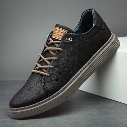 Leder-Sneaker | Alltag | Laufen | Slipper-Sneaker | Herrenschuhe-Schwarz-36-Chaps Herrenmode