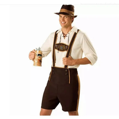 Lederhosen Outfit | Bayerisches Kostüm | Oktoberfest Lederhosen | Jungs Oktoberfest Kostüm | Deutsches Oktoberfest Outfit Männer-Chaps Herrenmode