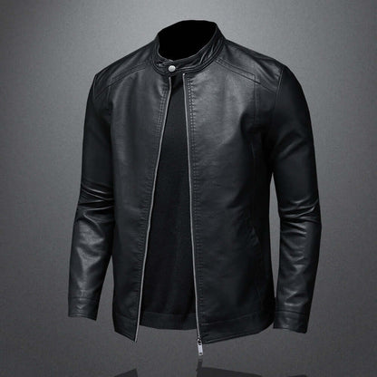 Lederjacke - Herren Zip-Up Moto Biker Jacke-Chaps Herrenmode
