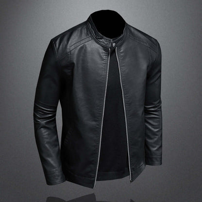Lederjacke - Herren Zip-Up Moto Biker Jacke-Chaps Herrenmode