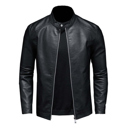 Lederjacke - Herren Zip-Up Moto Biker Jacke-Chaps Herrenmode