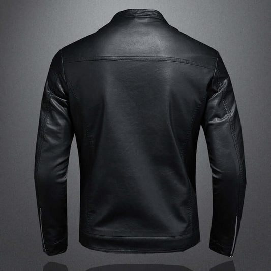 Lederjacke - Herren Zip-Up Moto Biker Jacke-Chaps Herrenmode