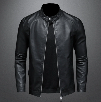 Lederjacke – Reißverschluss – Slim Fit – Bikerjacke – Herren-Lederjacke-S-Chaps Herrenmode