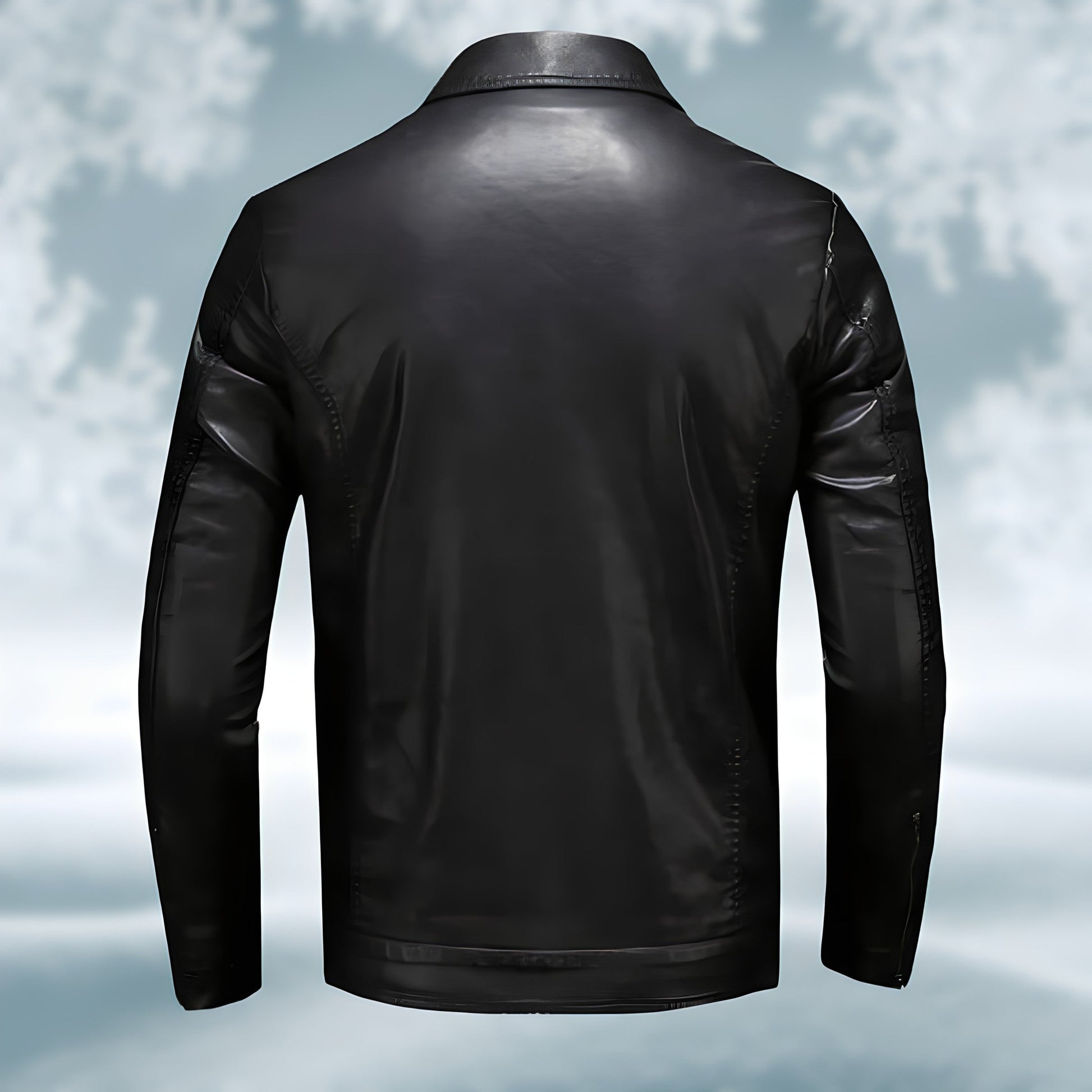 Lederjacke - Slim Zip-Up Stretch Lederjacke für Männer-Chaps Herrenmode