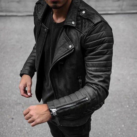 Lederjacke | Stilvoll | Reißverschluss | Bikerjacke | Herrenjacken-Schwarz-XS-Chaps Herrenmode