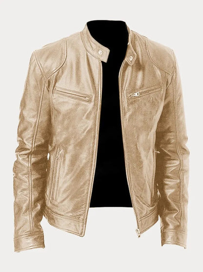 Lederjacke | Zip-Up | Regular Fit | Bikerjacke | Herren Lederjacke-Gold-S-Chaps Herrenmode