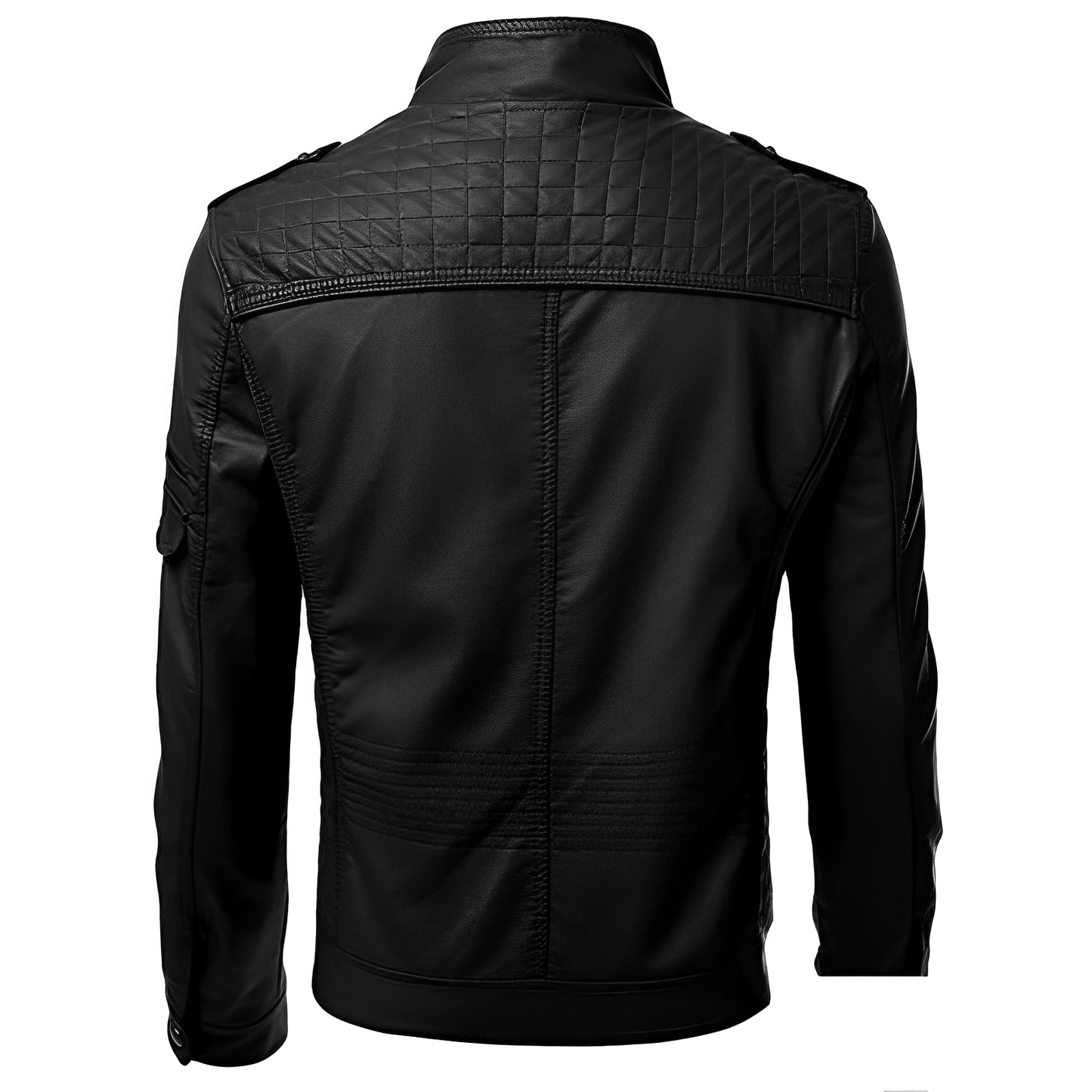 Lederjacke – mit Reißverschluss – Gefüttert – Bikerjacke – Herrenlederjacke-Chaps Herrenmode