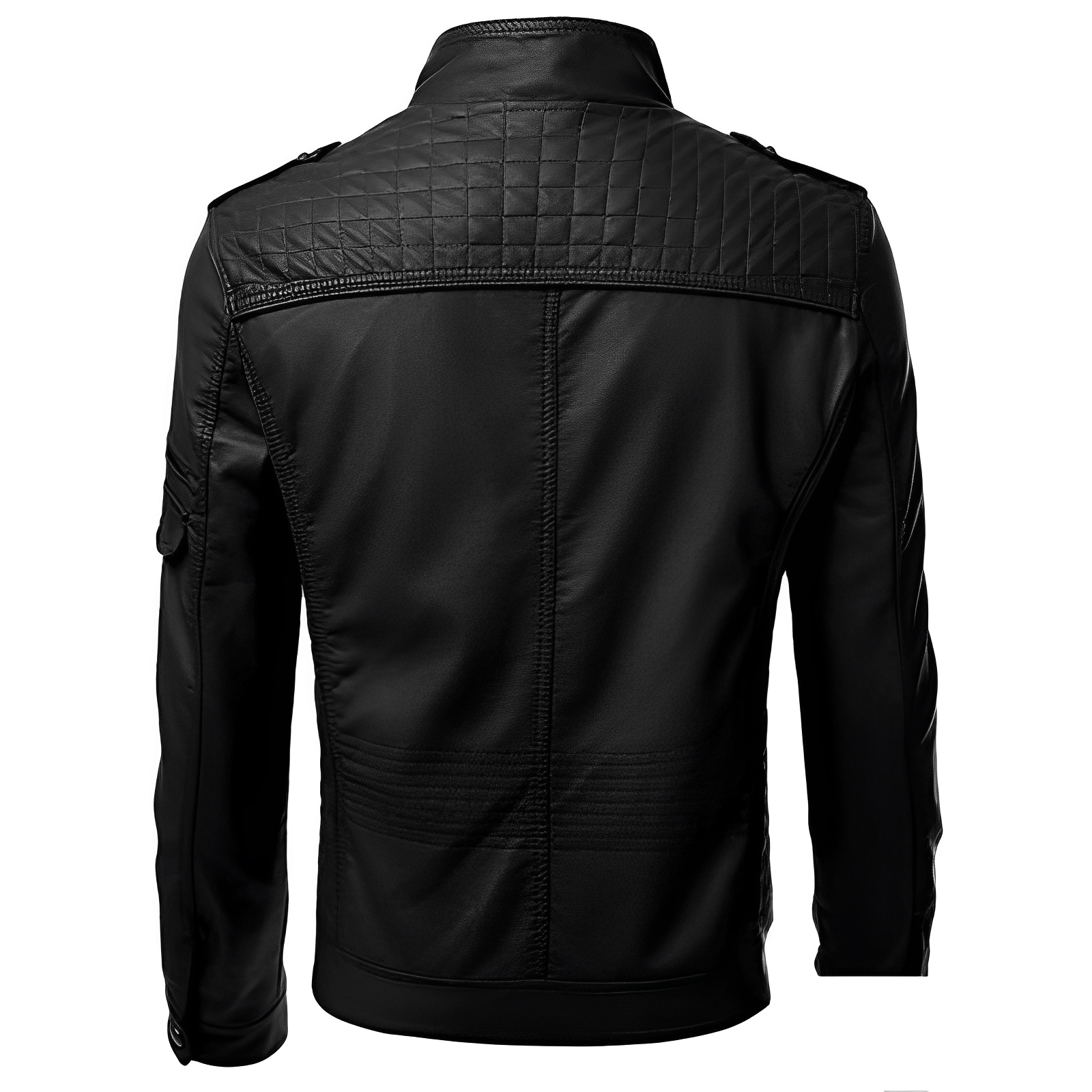 Lederjacke – mit Reißverschluss – Gefüttert – Bikerjacke – Herrenlederjacke-Chaps Herrenmode