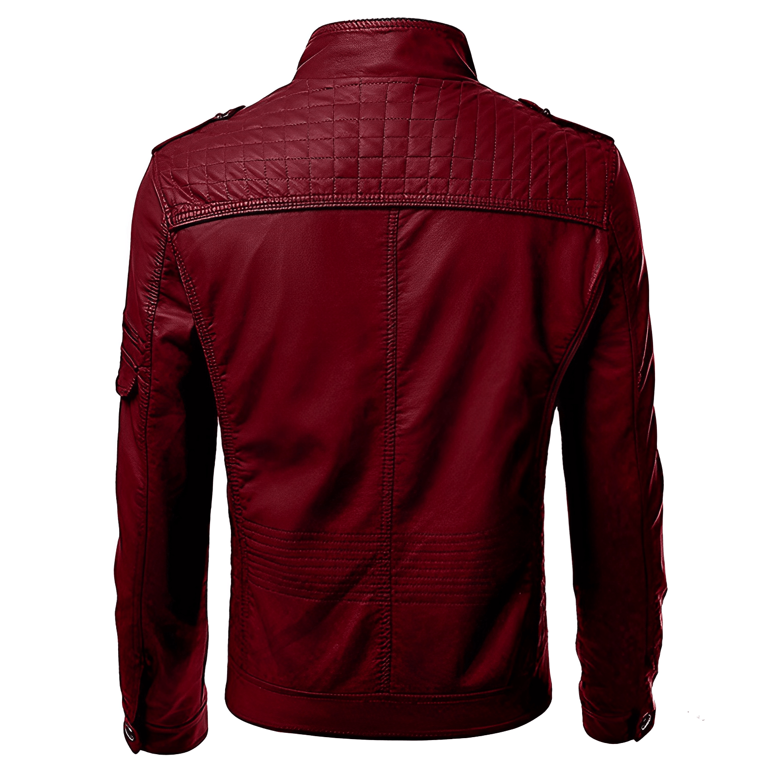 Lederjacke – mit Reißverschluss – Gefüttert – Bikerjacke – Herrenlederjacke-Chaps Herrenmode