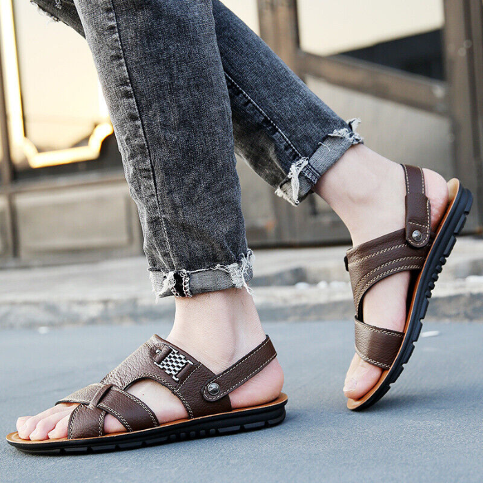 Ledersandalen – Ergonomisch – Sport – Orthopädische Sandalen – Herrensandalen-Chaps Herrenmode