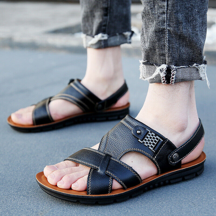 Ledersandalen – Ergonomisch – Sport – Orthopädische Sandalen – Herrensandalen-Chaps Herrenmode
