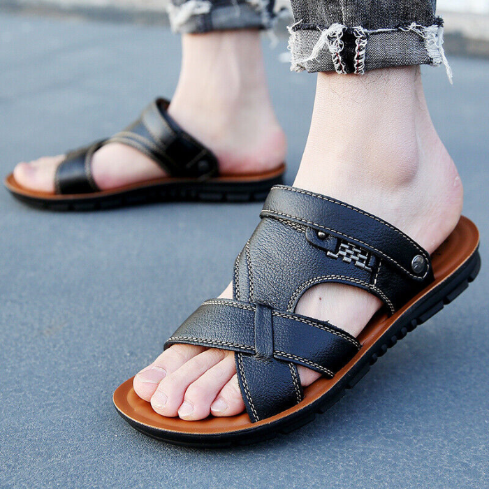 Ledersandalen – Ergonomisch – Sport – Orthopädische Sandalen – Herrensandalen-Chaps Herrenmode