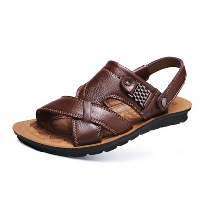 Ledersandalen – Ergonomisch – Sport – Orthopädische Sandalen – Herrensandalen-Dunkelbraun-38-Chaps Herrenmode