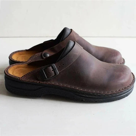 Ledersandalen - Orthopädisch - Ergonomisch - Pantoletten Schuhe - Herrenschuhe-Braun-35-Chaps Herrenmode