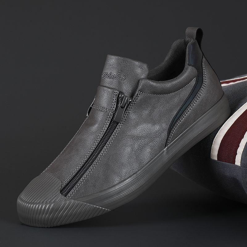 Lederschuhe | Rutschfest | Slipper | Herrenschuhe | Ledersneaker-Grau-38-Chaps Herrenmode