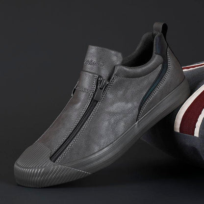 Lederschuhe | Rutschfest | Slipper | Herrenschuhe | Ledersneaker-Grau-38-Chaps Herrenmode