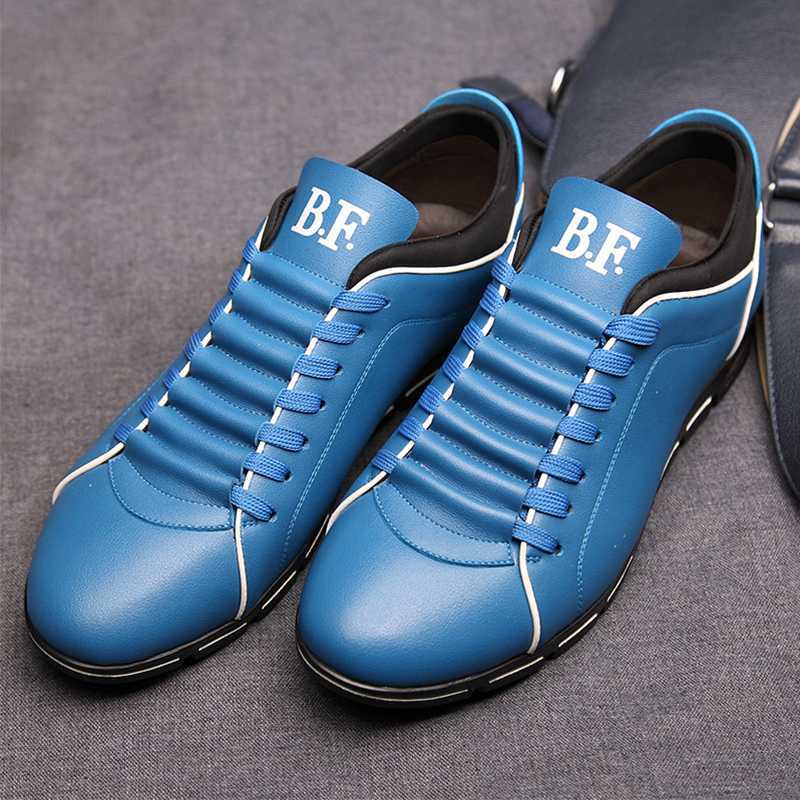 Lederschuhe – Slip-On – Leder – Sneakers – Freizeitschuhe für Herren-Blau-38-Chaps Herrenmode
