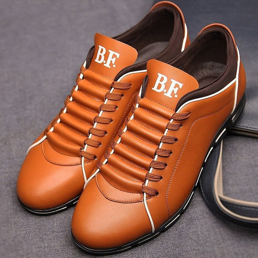 Lederschuhe – Slip-On – Leder – Sneakers – Freizeitschuhe für Herren-Orange-38-Chaps Herrenmode