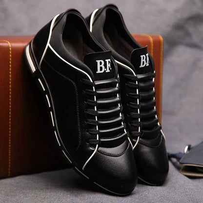 Lederschuhe – Slip-On – Leder – Sneakers – Freizeitschuhe für Herren-Schwarz-38-Chaps Herrenmode