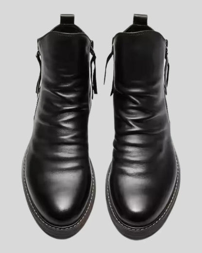 Lederstiefel – Stylisch – Reißverschluss – Stiefeletten – Herrenstiefel-Chaps Herrenmode