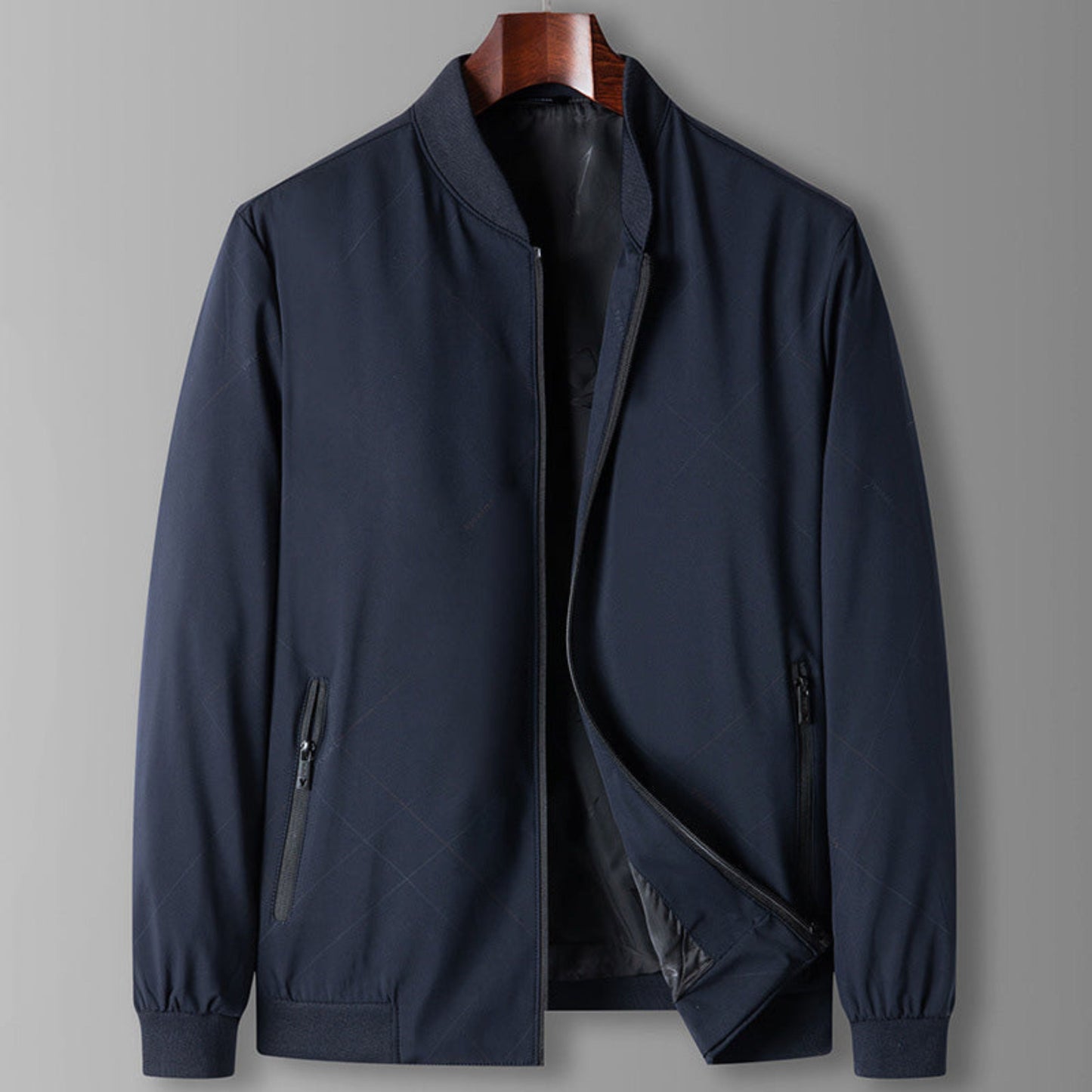 Leichte Jacke – Lässige Windjacke mit Reißverschluss für Männer-Blau-L-Chaps Herrenmode