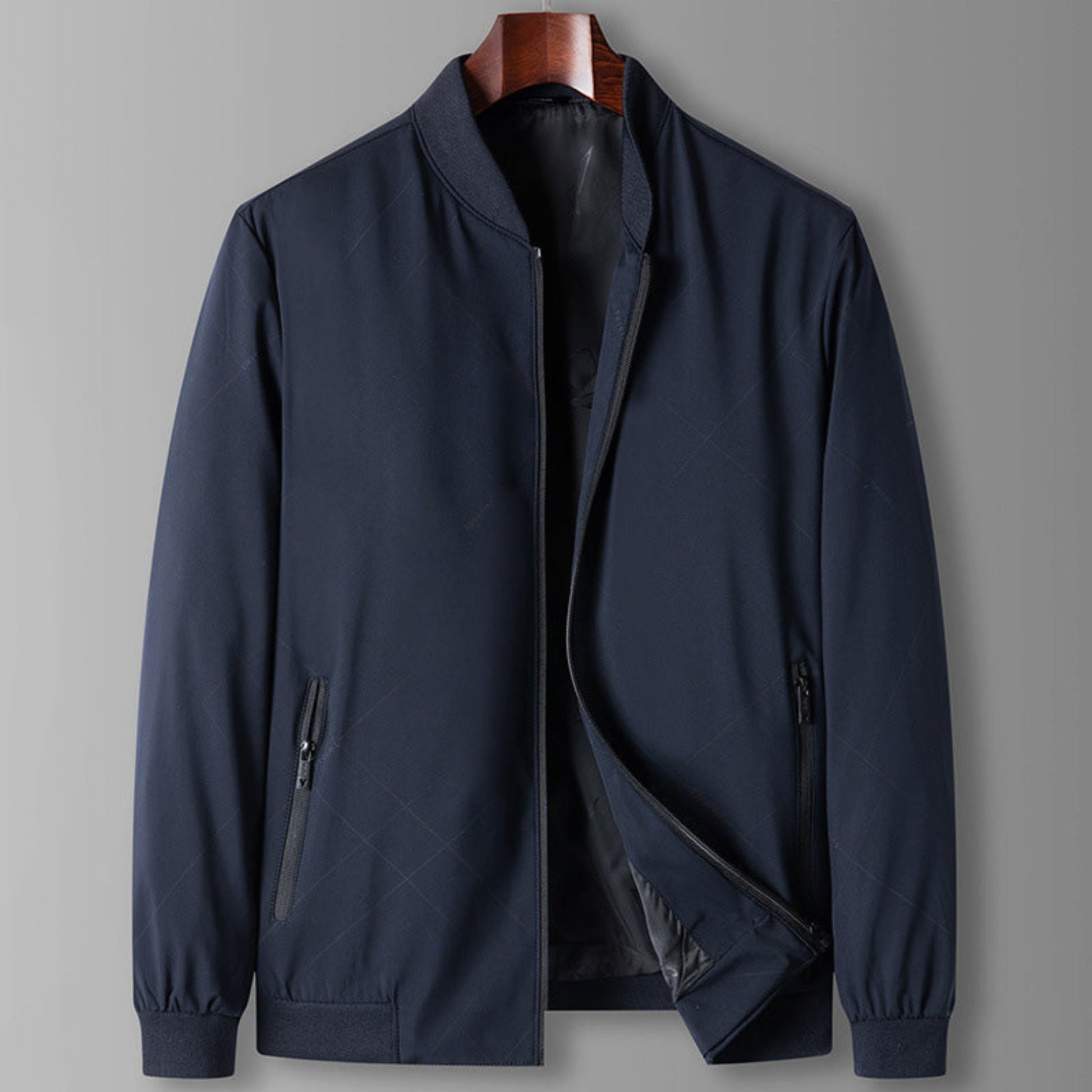 Leichte Jacke – Lässige Windjacke mit Reißverschluss für Männer-Blau-L-Chaps Herrenmode