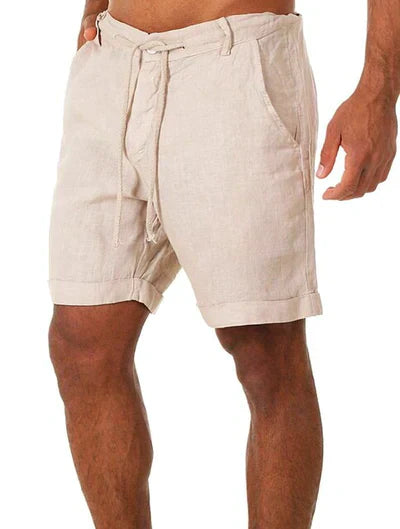 Leinen-Shorts – Leichte Baumwoll-Shorts für Männer für den Sommer-Beige-XS-Chaps Herrenmode