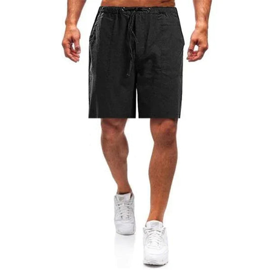 Leinen Shorts | Loose Fit | Drawstring | Sommer Shorts | Herren Shorts-Schwarz-S-Chaps Herrenmode